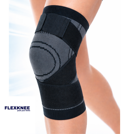 Genouillère de maintien compressive avec stabilisation renforcée