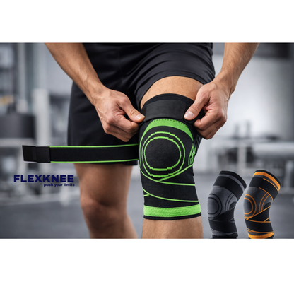 Genouillère de maintien compressive avec stabilisation renforcée