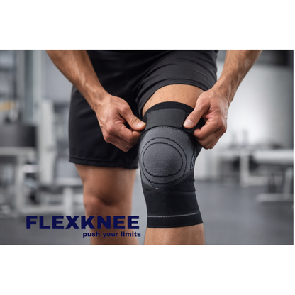 Genouillère de maintien compressive avec stabilisation renforcée